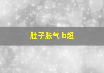 肚子胀气 b超